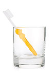 Baby toothbrush in a glass
