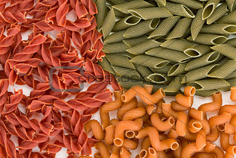 Colored pasta food background