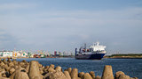 sea ferry leaves the port of Klaipeda, Lithuania