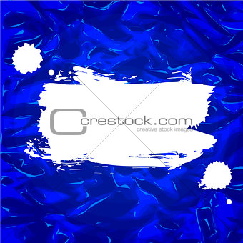 White grunge banner at blue abstract background.