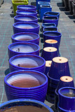 Colorful ceramic pots in market