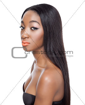 Beauty with long straight hair