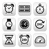 Time, clock vector buttons set