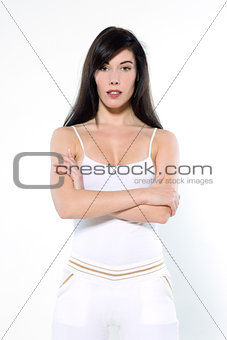 beautiful young woman portraits in workout sportswear 
