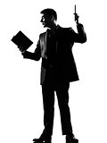 silhouette  man with note pad