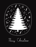 Christmas card on black background