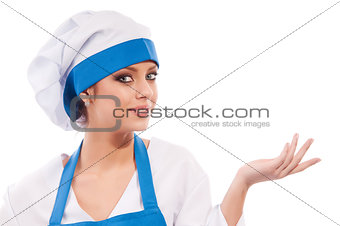 girl in clothes cook