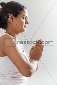 Indian girl in meditation