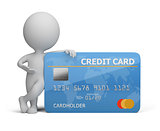 3d small people with a credit card