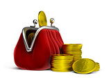 purse and coins