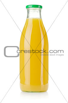 Glass bottle of pineapple juice
