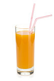 Peach juice in a glass