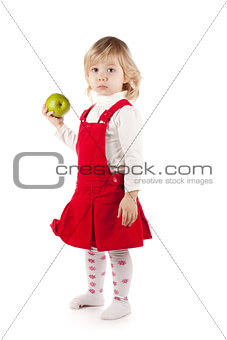 Baby girl with apple