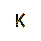 Alphabet K with colorful polaroids
