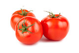 Three ripe red tomato