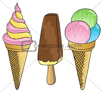 Various ice cream collection