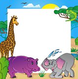 African frame with animals 02