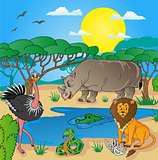 African landscape with animals 02