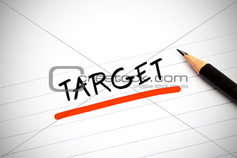 The word target written on a notepad