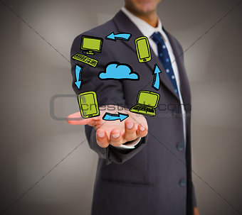 Close up of a businessman presenting a cycle