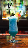 Close up on colourful frozen cocktail with pineapple