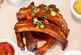 Close up of barbecue pork ribs