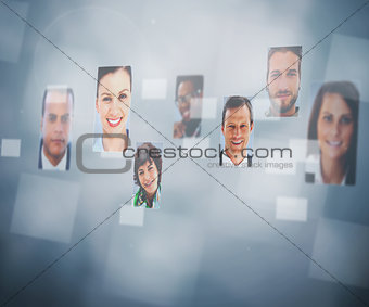 Digital interface showing profile pictures