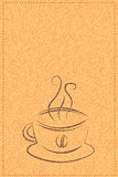 vector cup of coffee on a background texture