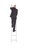 Businessman climbing career ladder