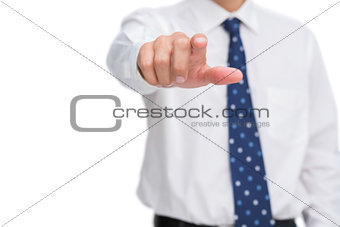 Close up on classy businessman pointing finger