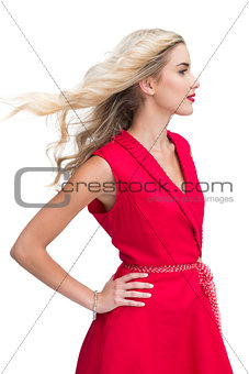 Sensual blonde woman posing