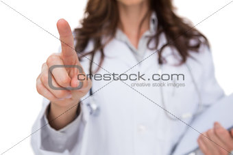 Doctors hand pointing at something