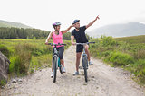 Athletic couple on a bike ride
