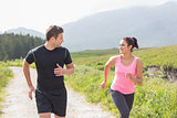 Athletic couple on a jog
