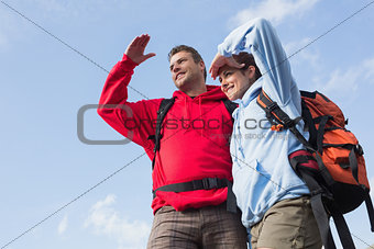 Couple on a hike looking ahead