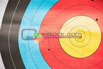 Arrow in bulls eye target