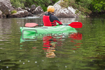 Man taking a break in his kayak