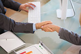 A handshake between business people