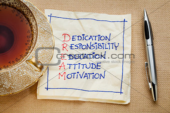 dedication, responsibility, education