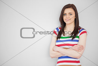 Smiling girl standing and looking at camera