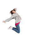 Pretty young woman jumping
