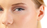 Close up on gorgeous blondes eye