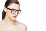 Relaxed natural model wearing classy glasses