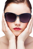 Sexy model wearing stylish sunglasses