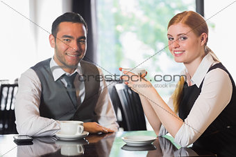 Business people having coffee