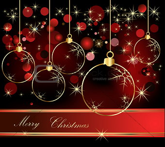 Merry Christmas  background gold and red
