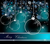 Merry Christmas  background silver and blue