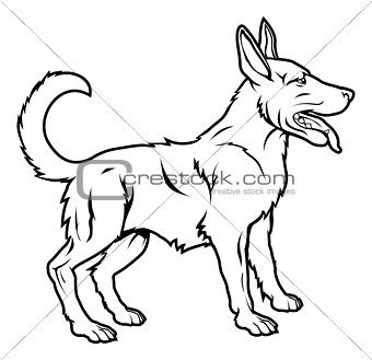 Stylised dog illustration