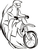 Sketch of biker on bike