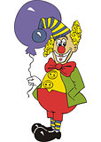 Funny clown with air balloon